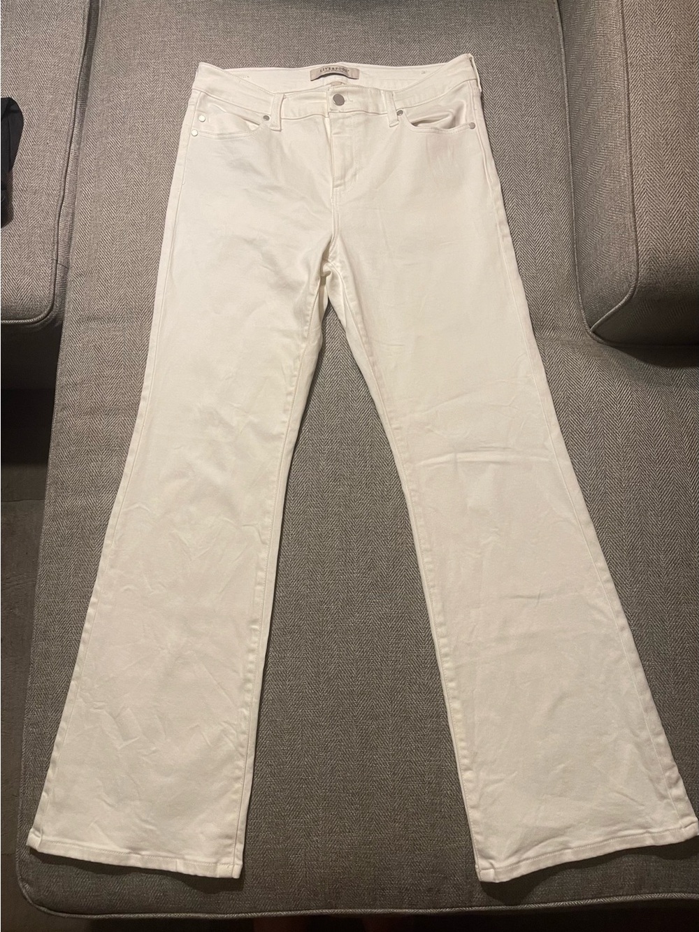 Liverpool Lucy Bootcut Jeans White Size 10/30 High Rise Stretch Denim